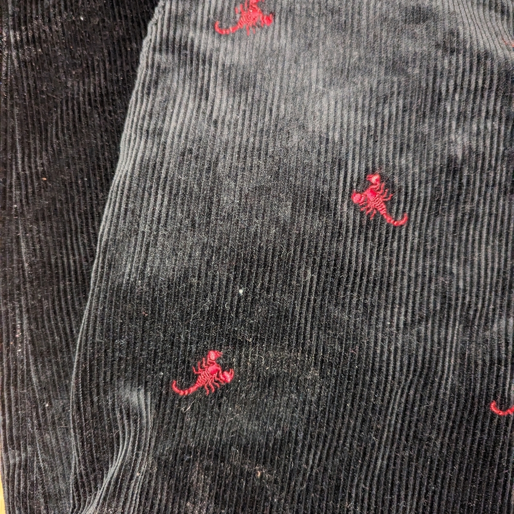 Polo by Ralph Lauren Black Corduroy Pants with Red Embroidery - Picture 13 of 16